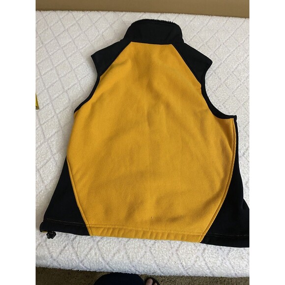 Vintage LL Bean Women’s Black/Yellow Vest Fur Trim Two Front Pockets Sz Petite M - Picture 8 of 15
